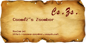 Csomós Zsombor névjegykártya